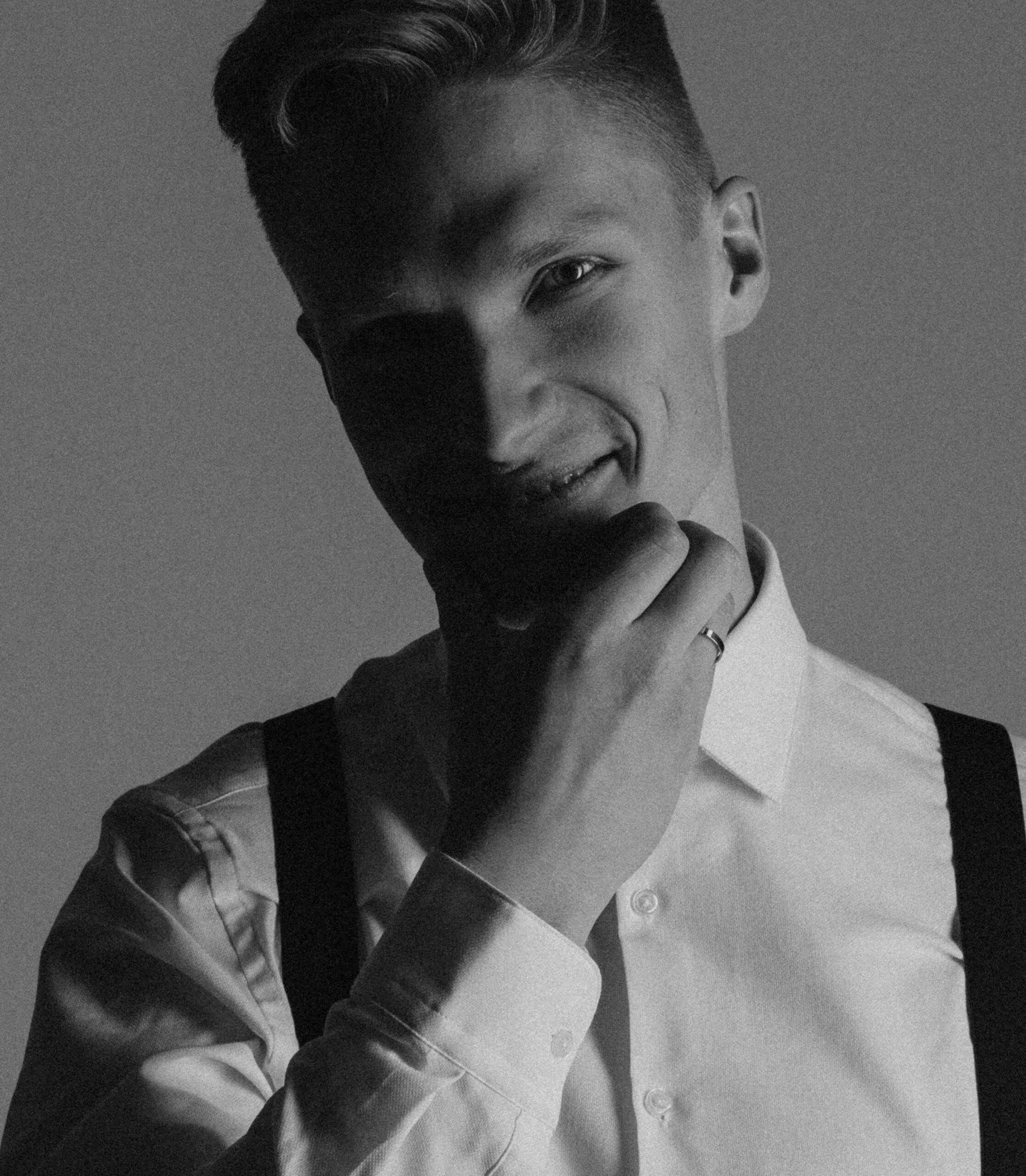 groom portrait studio photo